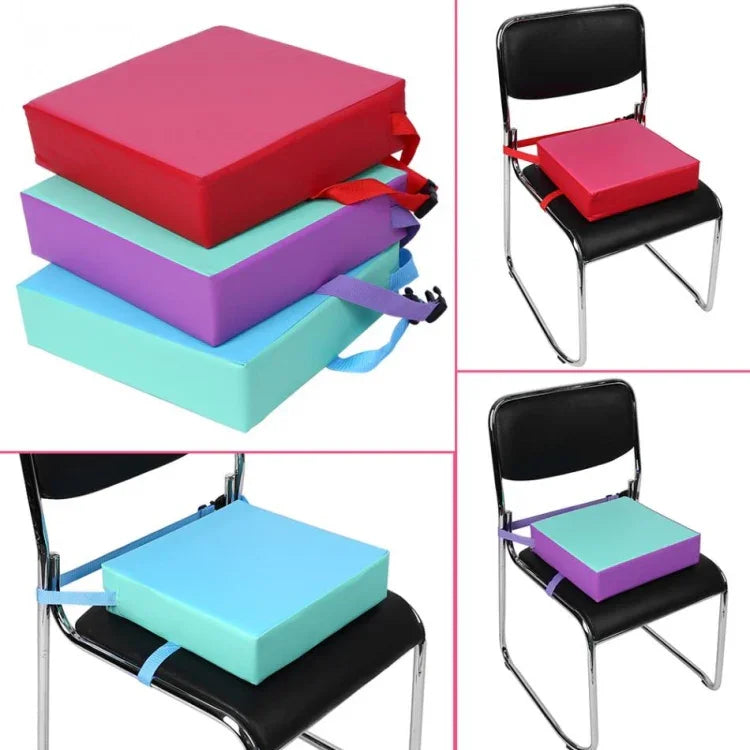 Almofada para cadeira infantil aumentada, almofada removível para cadeira alta com correia de fecho, almofada para cadeira infantil aumentada