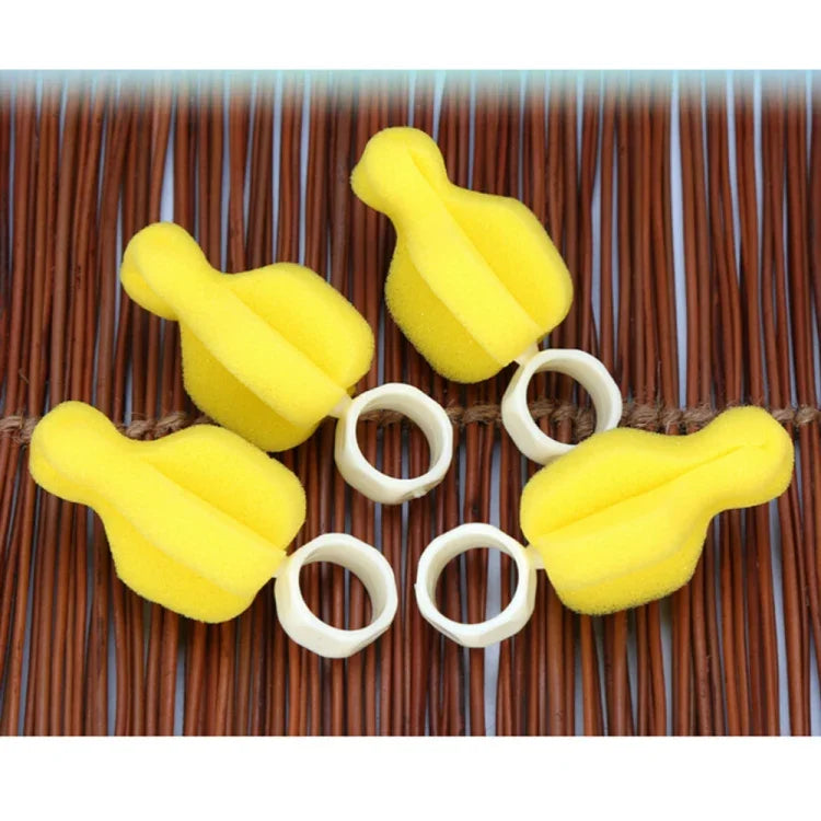 5 PCS Escova Amarela de Esponja Giratória 360 Graus para Chupeta de Bebé, Escovas para Limpeza de Tetinas, Escovas para Biberão, Limpa Chupetas para Bebés, Escovas para Biberão