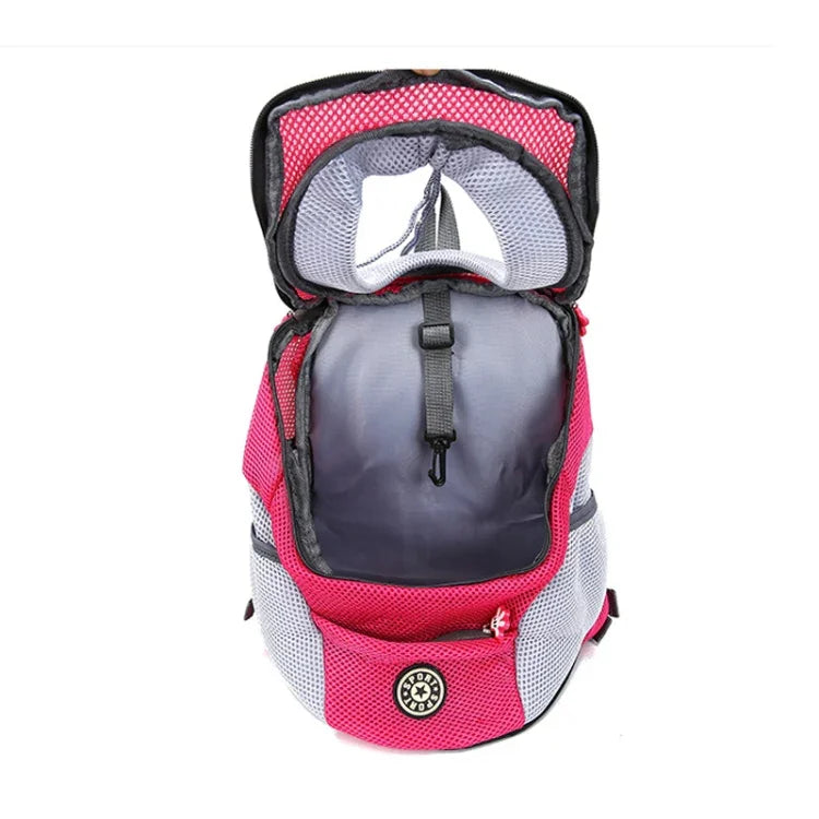 Bolsa Transportadora para Cão de Exterior Bolsa Frontal Mochila de Ombro Dupla Portátil Mochila de Malha para Cabeça, S, L