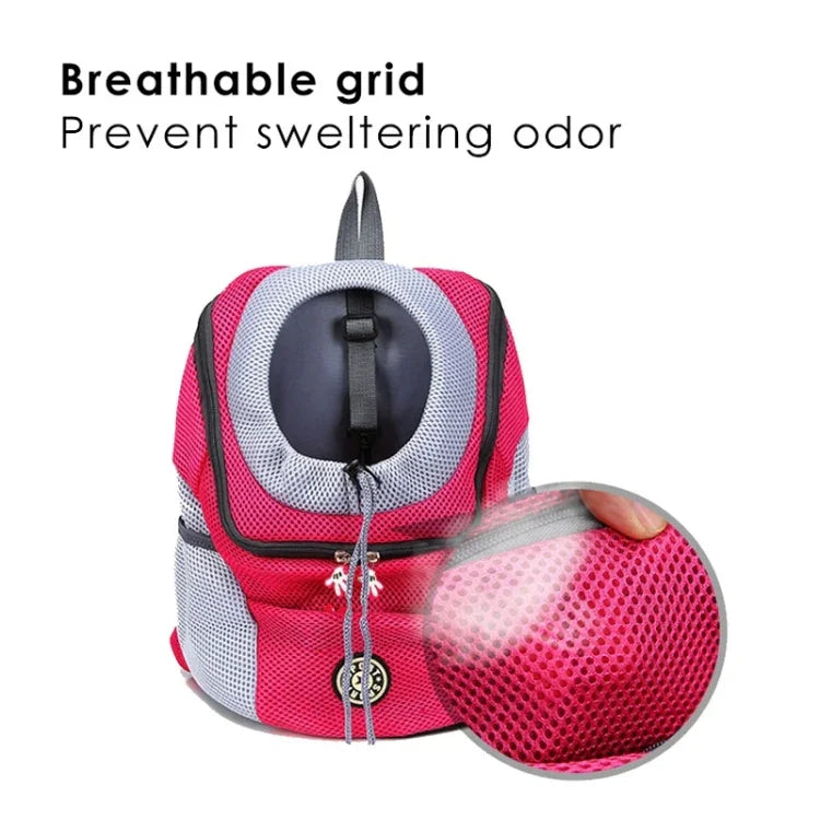 Bolsa Transportadora para Cão de Exterior Bolsa Frontal Mochila de Ombro Dupla Portátil Mochila de Malha para Cabeça, S, L