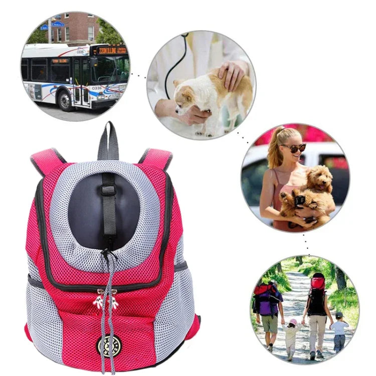 Bolsa Transportadora para Cão de Exterior Bolsa Frontal Mochila de Ombro Dupla Portátil Mochila de Malha para Cabeça, S, L