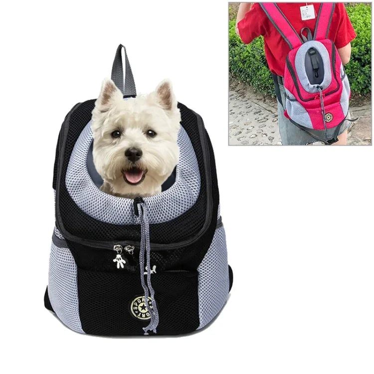 Bolsa Transportadora para Cão de Exterior Bolsa Frontal Mochila de Ombro Dupla Portátil Mochila de Malha para Cabeça, S, L