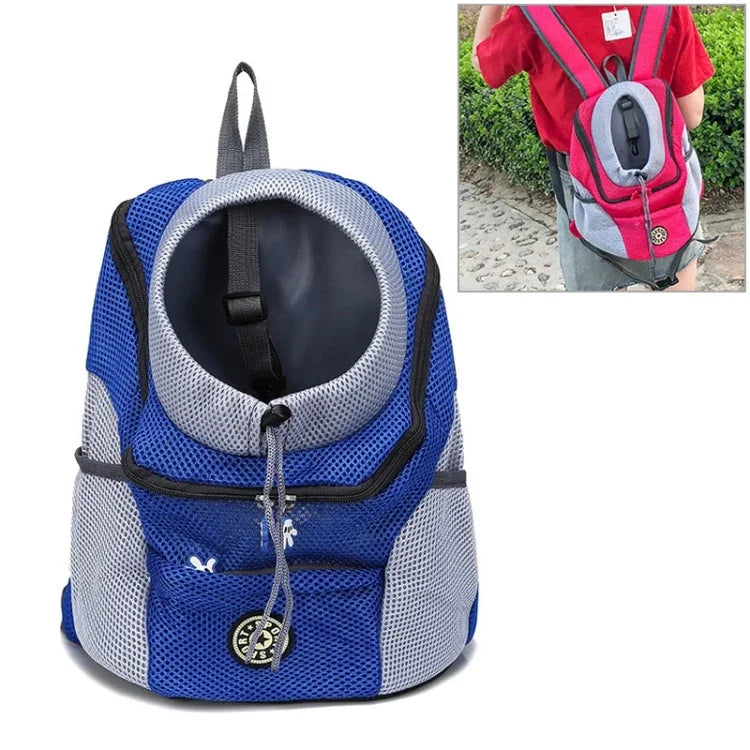 Bolsa Transportadora para Cão de Exterior Bolsa Frontal Mochila de Ombro Dupla Portátil Mochila de Malha para Cabeça, S, L