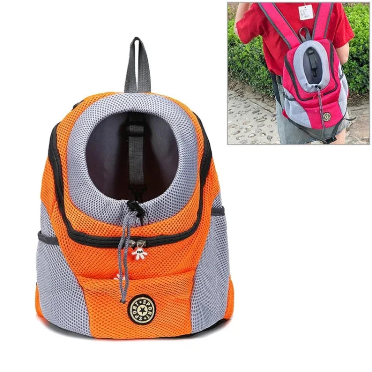 Bolsa Transportadora para Cão de Exterior Bolsa Frontal Mochila de Ombro Dupla Portátil Mochila de Malha para Cabeça, S, L