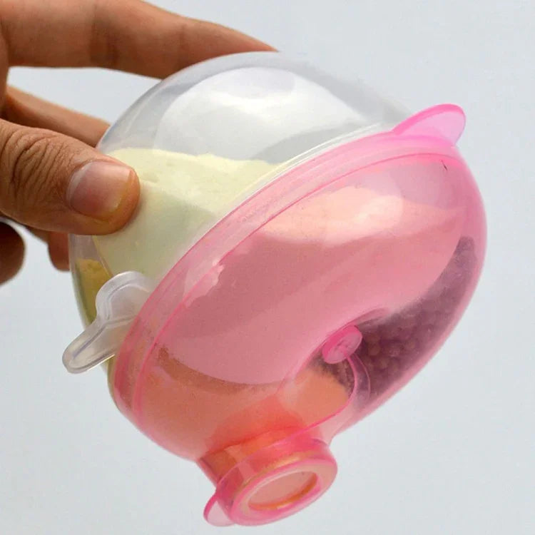 Dispensador de leite em pó para bebé, recipiente para alimentos, caixa de armazenamento para alimentação, 3 camadas, à prova de fugas, caixa de viagem para crianças e bebés, verde, rosa, amarelo, azul