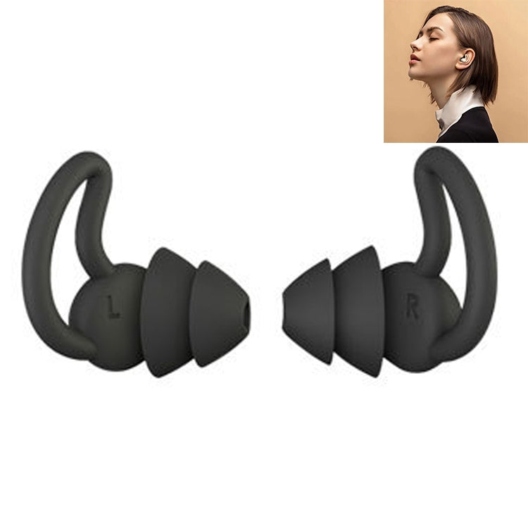 1 Par de Tampões Auriculares Anti-queda e Redutores de Ruído Shark Fin para Dormir e Redução de Ruído em Dormitórios, Cinzento (2 Camadas), Preto (2 Camadas), Cinzento (3 Camadas), Preto (3 Camadas)
