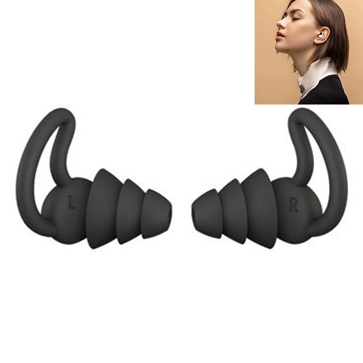1 Par de Tampões Auriculares Anti-queda e Redutores de Ruído Shark Fin para Dormir e Redução de Ruído em Dormitórios, Cinzento (2 Camadas), Preto (2 Camadas), Cinzento (3 Camadas), Preto (3 Camadas)