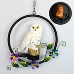 Luz de Relva Solar em Forma de Coruja Lâmpada Pendente LED para Jardim