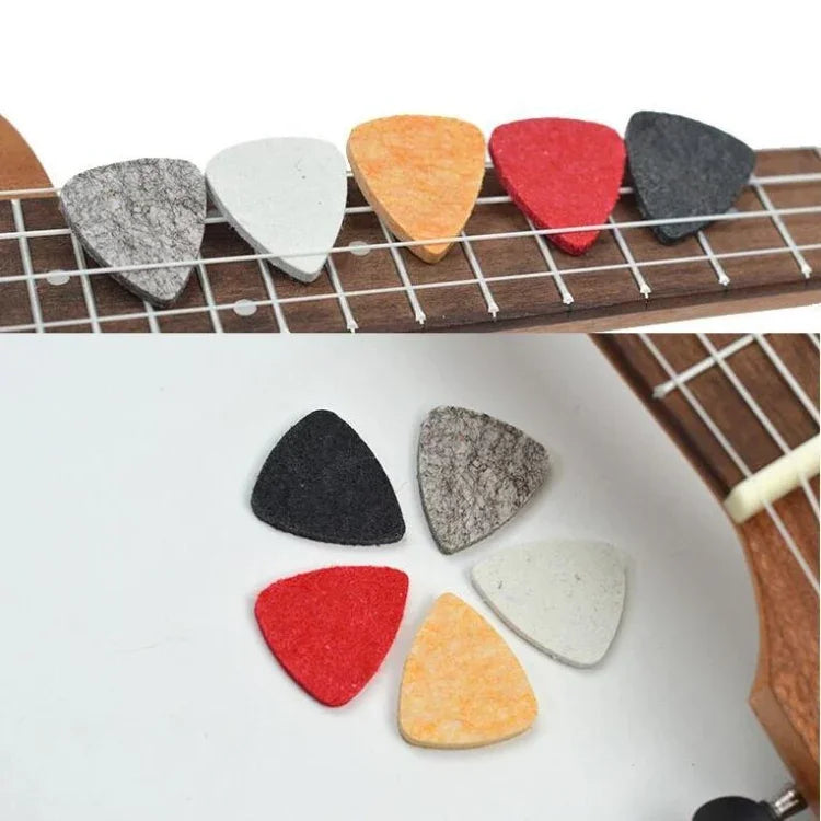 10 Peças de Palhetas de Feltro de Lã para Ukulele e Guitarra