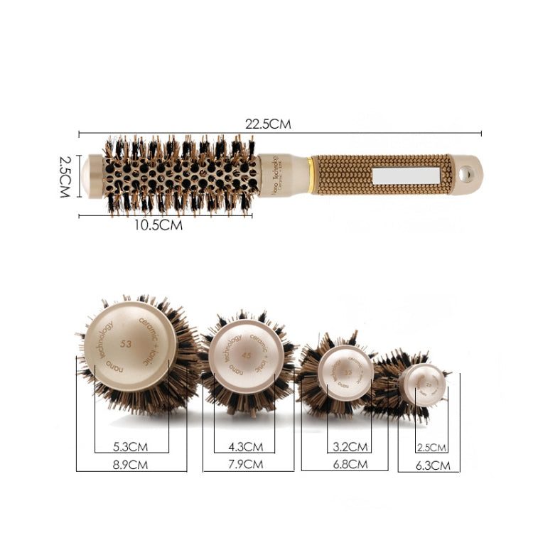 Pente de Cabelo de Alumínio Cerâmico Escova Redonda com Cerdas de Nylon Escova Profissional de Barbearia para Estilo de Cabelo