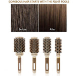 Pente de Cabelo de Alumínio Cerâmico Escova Redonda com Cerdas de Nylon Escova Profissional de Barbearia para Estilo de Cabelo