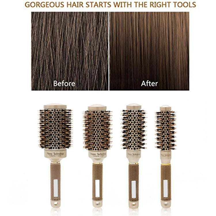 Pente de Cabelo de Alumínio Cerâmico Escova Redonda com Cerdas de Nylon Escova Profissional de Barbearia para Estilo de Cabelo