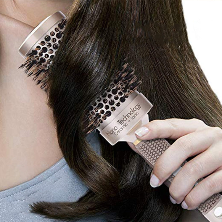 Pente de Cabelo de Alumínio Cerâmico Escova Redonda com Cerdas de Nylon Escova Profissional de Barbearia para Estilo de Cabelo