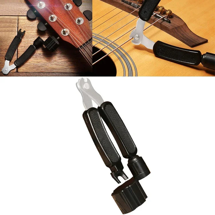 Conjunto de Ferramentas para Troca de Cordas de Guitarra, Aparador de Cordas, Enrolador de Cordas, Alicate Três em Um, Acessórios para Guitarra