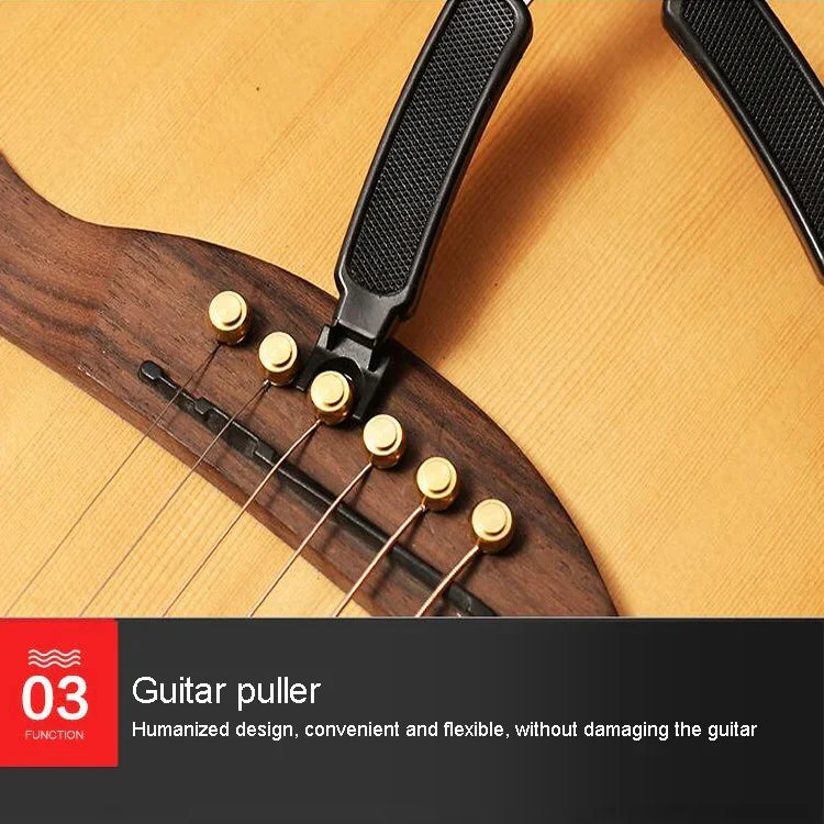 Conjunto de Ferramentas para Troca de Cordas de Guitarra, Aparador de Cordas, Enrolador de Cordas, Alicate Três em Um, Acessórios para Guitarra