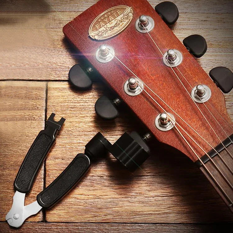 Conjunto de Ferramentas para Troca de Cordas de Guitarra, Aparador de Cordas, Enrolador de Cordas, Alicate Três em Um, Acessórios para Guitarra