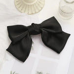 5 PCS Presilha de Cabelo com Laço de Cetim para Parte de Trás do Cabelo, Vinho, Preto, Verde Escuro