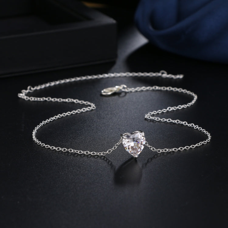 Colar com pendente de coração de cristal, colar feminino de corrente curta, dourado, prata