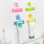2 Unidades Espremedor Criativo de Pasta de Dentes com Ventosa e Suporte, Branco, Azul, Verde, Amarelo, Rosa