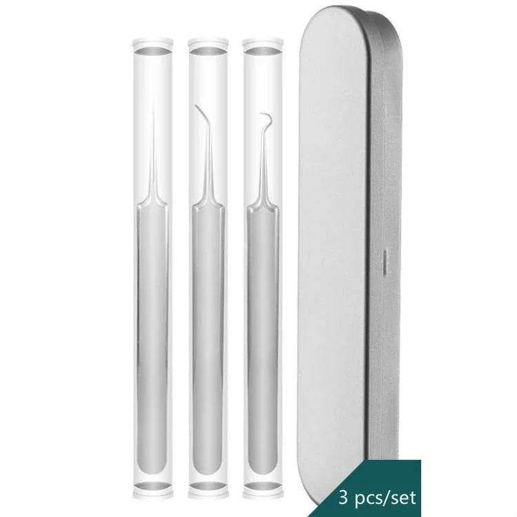 Conjunto de 5 Peças / Agulha para Acne em Aço Inoxidável, Pinça para Acne, Ferramenta para Espremer Cravos, 5 em 1