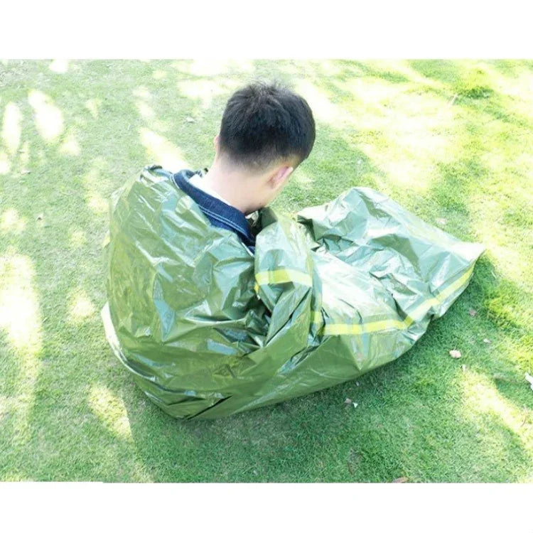 Saco-Cama para Exterior Pe Alívio de Catástrofes & Prevenção de Frio Isolamento Térmico & Saco-Cama de Emergência para Calor, Verde, Laranja