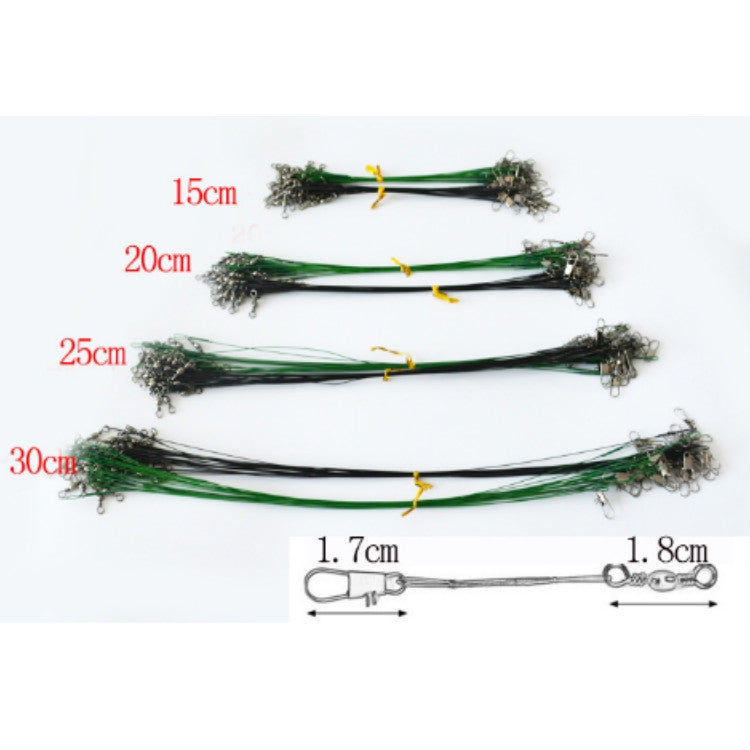 20 Peças de Fio Frontal Luya com Pino Fio Anti-mordida, 20CM, 25CM, 30CM, 15CM