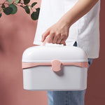 Caixa Plástica Multifuncional à Prova de Pó para Joias e Cosméticos, Caixa Portátil Doméstica para Medicamentos, S 24x16,5x14cm, L 27,5x19x18cm