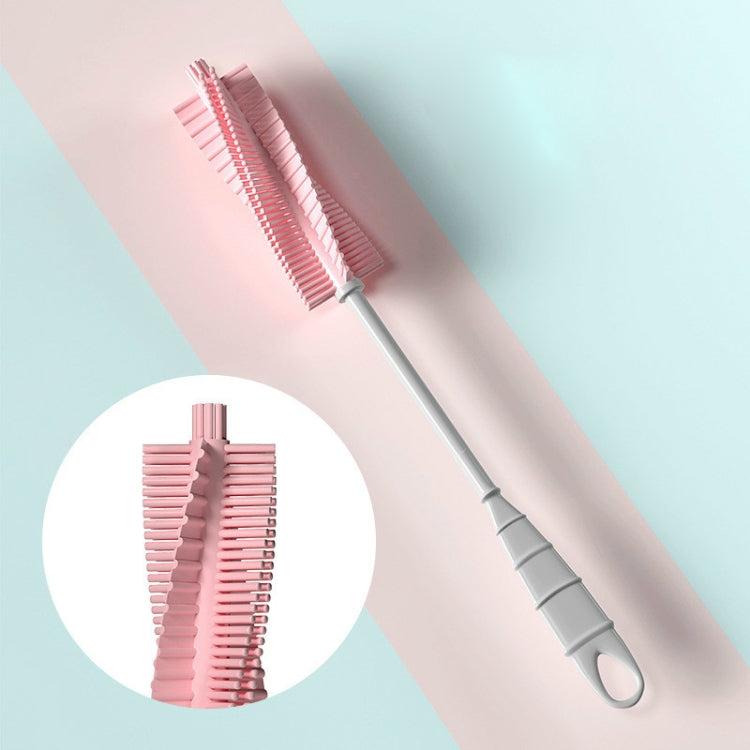 Escova de Limpeza para Copo de Biberão de Silicone com Cabo Longo Escova Giratória de 360 Graus, Verde, Rosa, Azul Claro
