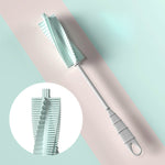 Escova de Limpeza para Copo de Biberão de Silicone com Cabo Longo Escova Giratória de 360 Graus, Verde, Rosa, Azul Claro