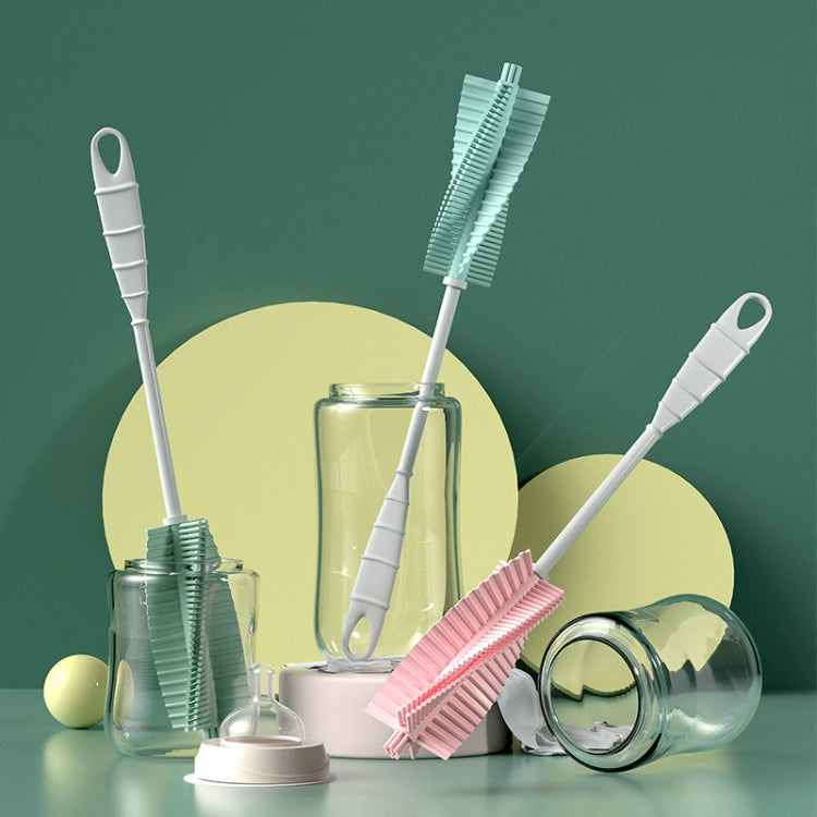 Escova de Limpeza para Copo de Biberão de Silicone com Cabo Longo Escova Giratória de 360 Graus, Verde, Rosa, Azul Claro