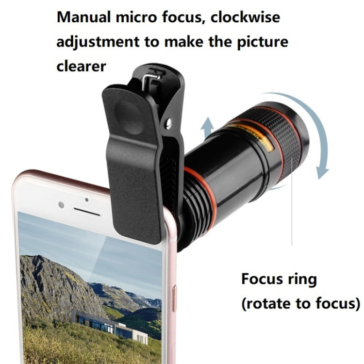 Lente Externa de Zoom Telefoto 12X para Câmara de Telemóvel
