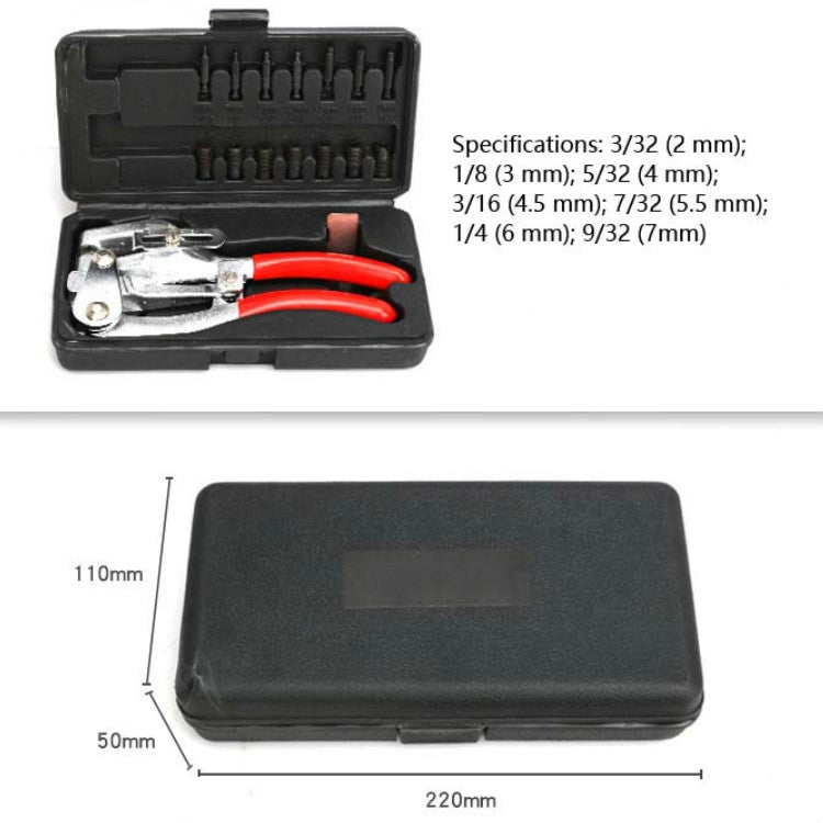 Conjunto de Alicates para Perfuração Manual 16 em 1 em Aço Inoxidável para Tiras de Cobre, Alumínio, Ferro, Couro e Plástico, 16 em 1