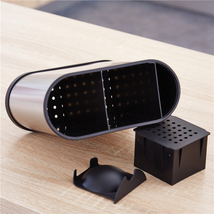 Suporte para pauzinhos em aço inoxidável, caixa de armazenamento para utensílios domésticos, cilindro de drenagem, quadrado