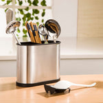 Suporte para pauzinhos em aço inoxidável, caixa de armazenamento para utensílios domésticos, cilindro de drenagem, quadrado