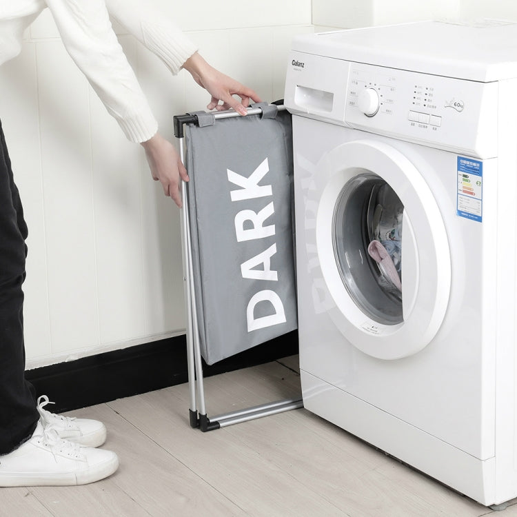 Cesto Organizador Dobrável para Roupa Suja com Três Divisórias, Armazenamento Doméstico, 3 Divisórias