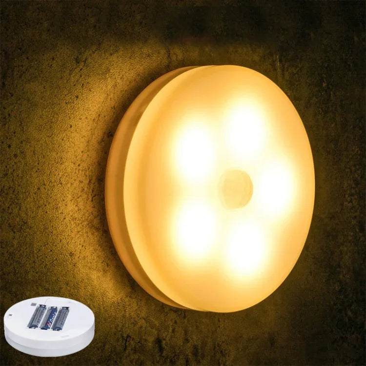 Luz Noturna LED com Indução Inteligente de Corpo Humano para Quarto, Lâmpada de Mesa de Cabeceira, Modelo a Bateria, Recarregável