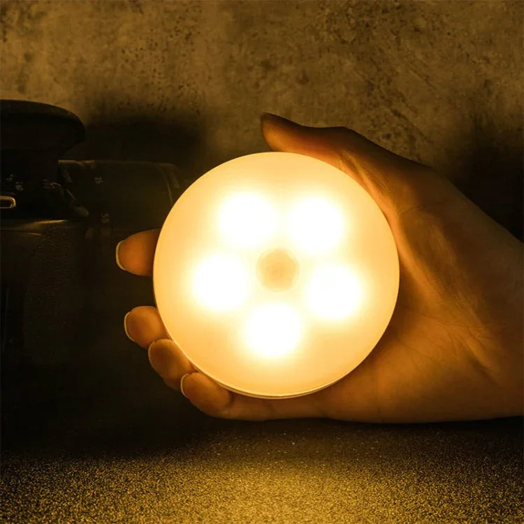 Luz Noturna LED com Indução Inteligente de Corpo Humano para Quarto, Lâmpada de Mesa de Cabeceira, Modelo a Bateria, Recarregável