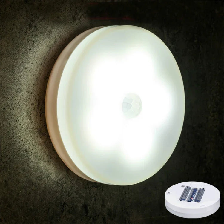 Luz Noturna LED com Indução Inteligente de Corpo Humano para Quarto, Lâmpada de Mesa de Cabeceira, Modelo a Bateria, Recarregável