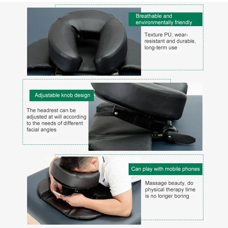 Almofada de Rosto Ajustável para Encosto de Cabeça, Descanso para Massagem Familiar, Beleza, Apoio para Secretária