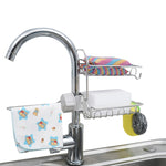 Suporte para Torneira de Aço Inoxidável Perfurado Suporte de Armazenamento para Pia de Cozinha Livre para Pano, Esponja, Tipo A, Tipo B, Tipo C