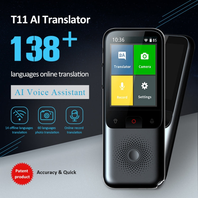 Tradutor de Voz Inteligente T11 WIFI com Tradução de Línguas por Inteligência Artificial