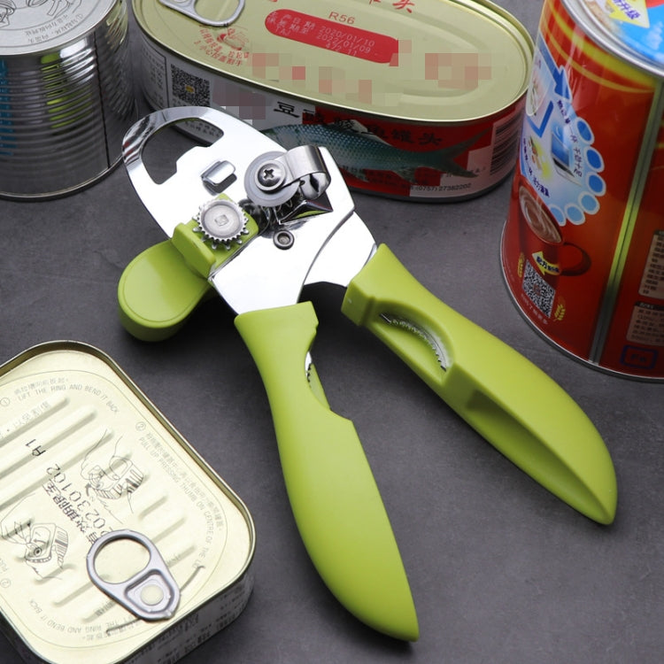 Abridor de Latas Multifuncional 4 em 1 para Cozinha Doméstica, Abridor de Tampas, Faca para Conservas, Preto, Verde