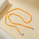 Cordão para máscara em cristal facetado estilo gota, corrente para colar e óculos, preto, branco, laranja, vinho, rosa transparente