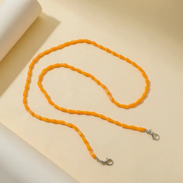 Cordão para máscara em cristal facetado estilo gota, corrente para colar e óculos, preto, branco, laranja, vinho, rosa transparente