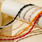 Cordão para máscara em cristal facetado estilo gota, corrente para colar e óculos, preto, branco, laranja, vinho, rosa transparente