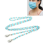 Colar personalizado artesanal com contas de cristal, cordão anti-perda para máscara e óculos