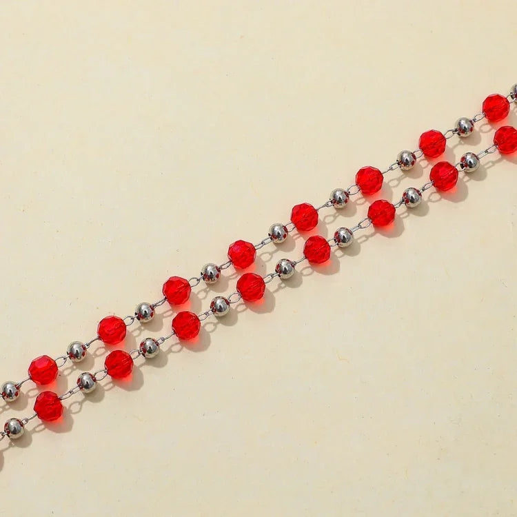 Colar personalizado artesanal com contas de cristal, cordão anti-perda para máscara e óculos