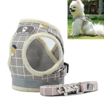 Colete Refletor e Respirável Corda de Tração Trela de Peito para Animal de Estimação, XS, S, M, XL