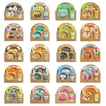 Conjunto de Louça para Bebé com Garfo de Desenho Animado, Pratos para Alimentação Infantil, Tigela de Fibra de Bambu Natural com Copo, Colher e Prato