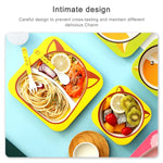 Conjunto de Louça para Bebé com Garfo de Desenho Animado, Pratos para Alimentação Infantil, Tigela de Fibra de Bambu Natural com Copo, Colher e Prato
